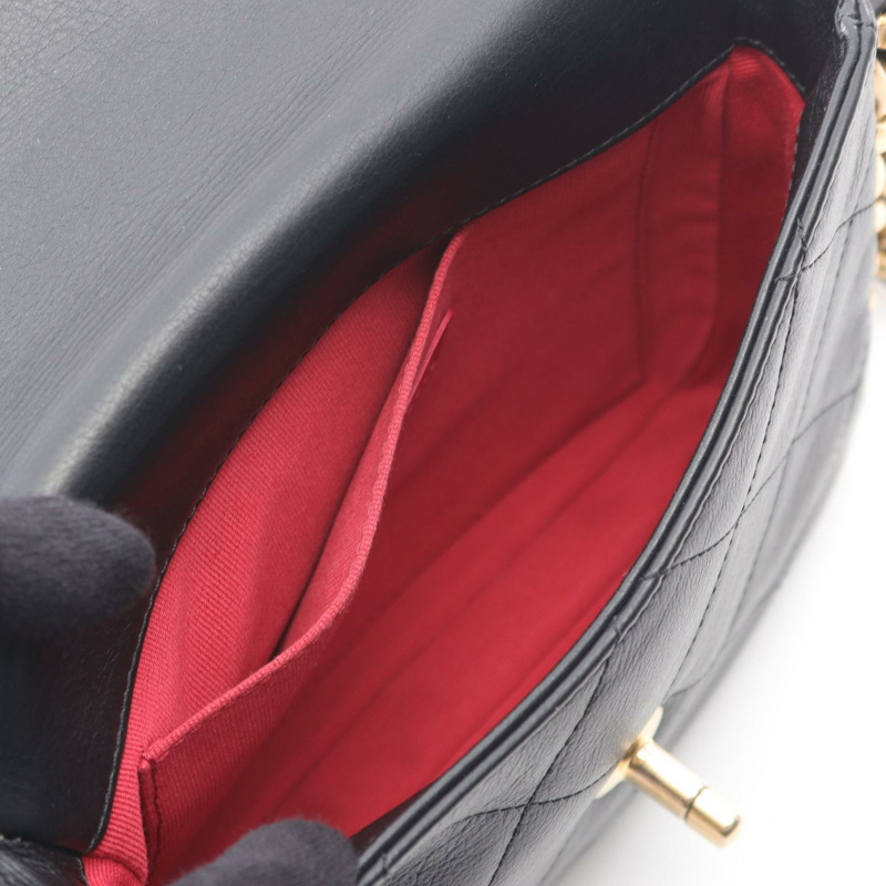 CHANEL Matelasse 小號翻蓋鏈條單肩包 AS2831 羔羊皮 GHWBK 二手-2