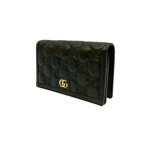 GUCCI Matelasse黑牛皮壓紋鏈帶包723787-3
