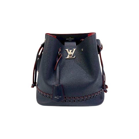 LV LOCKME BUCKET海軍藍牛皮單肩水桶包M546-1
