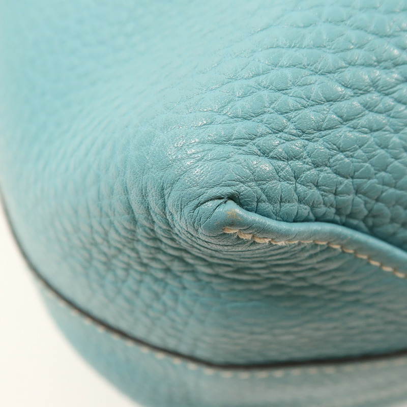 HERMES Clemence皮革Double Sens肩背袋Bleu Atoll/Bleu Colvert-8