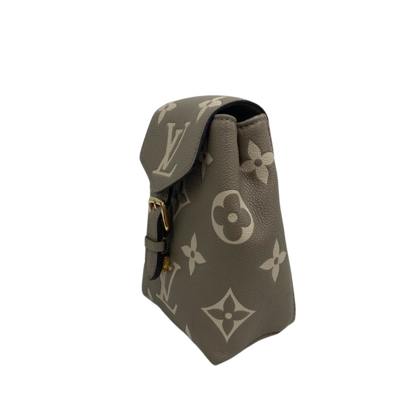 【LOUIS VUITTON】Monogram Empreinte Tiny 灰色壓紋 金扣 雙肩包 M80738 晶片款(二手)M3101-2