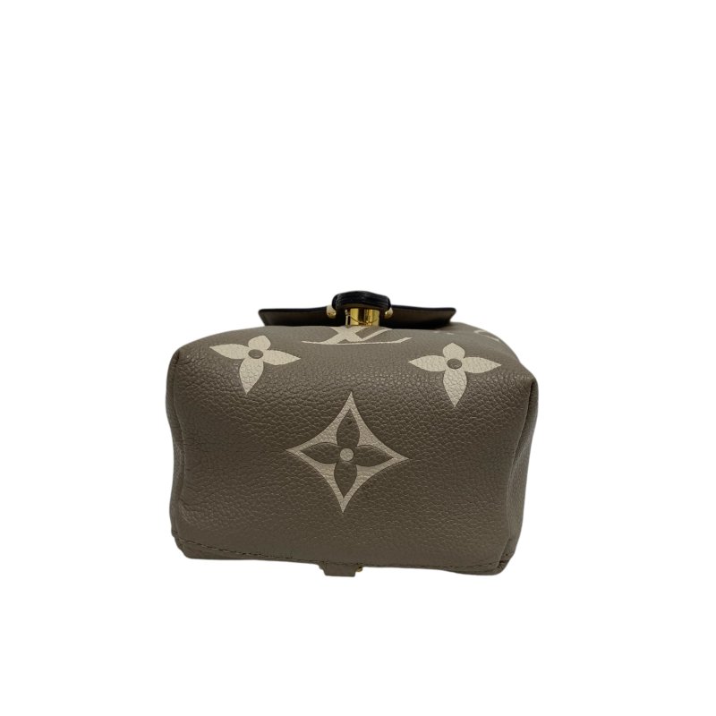 【LOUIS VUITTON】Monogram Empreinte Tiny 灰色壓紋 金扣 雙肩包 M80738 晶片款(二手)M3101-3