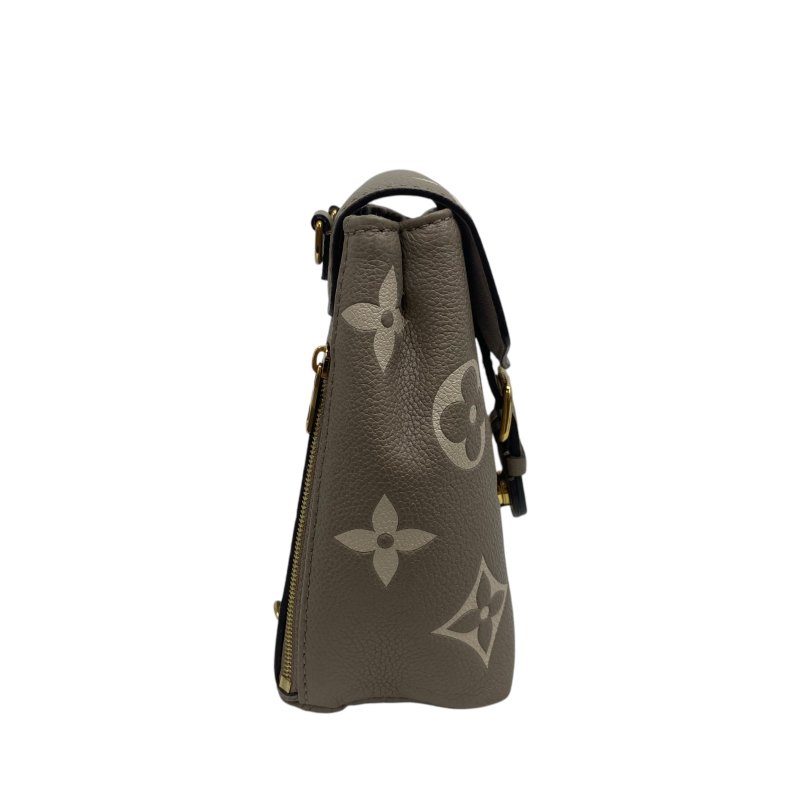 【LOUIS VUITTON】Monogram Empreinte Tiny 灰色壓紋 金扣 雙肩包 M80738 晶片款(二手)M3101-9