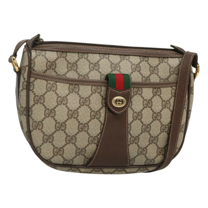 【日本直送】GUCCI GG Supreme 織帶雪莉線包 PVC 米金色 89 02 032 正品 125626-0