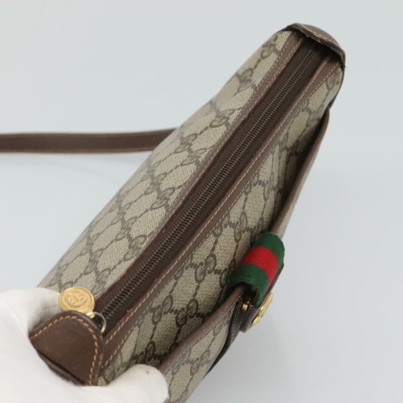 【日本直送】GUCCI GG Supreme 織帶雪莉線包 PVC 米金色 89 02 032 正品 125626-5