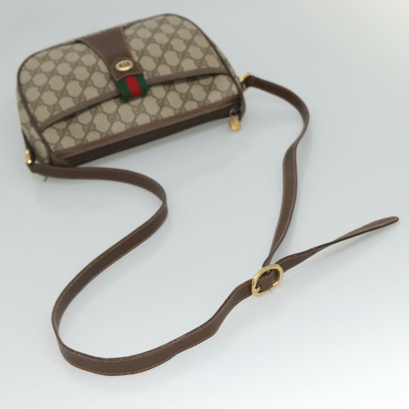 【日本直送】GUCCI GG Supreme 織帶雪莉線包 PVC 米金色 89 02 032 正品 125626-6