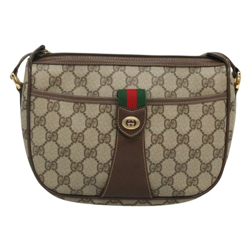 【日本直送】GUCCI GG Supreme 織帶雪莉線包 PVC 米金色 89 02 032 正品 125626-12