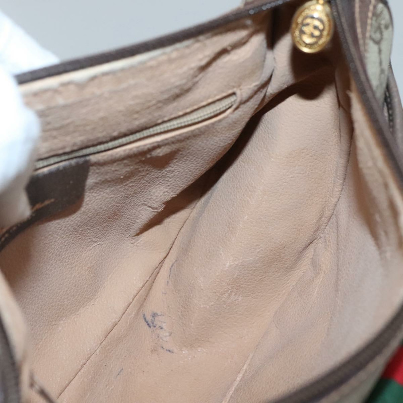 【日本直送】GUCCI GG Supreme 織帶雪莉線包 PVC 米金色 89 02 032 正品 125626-17