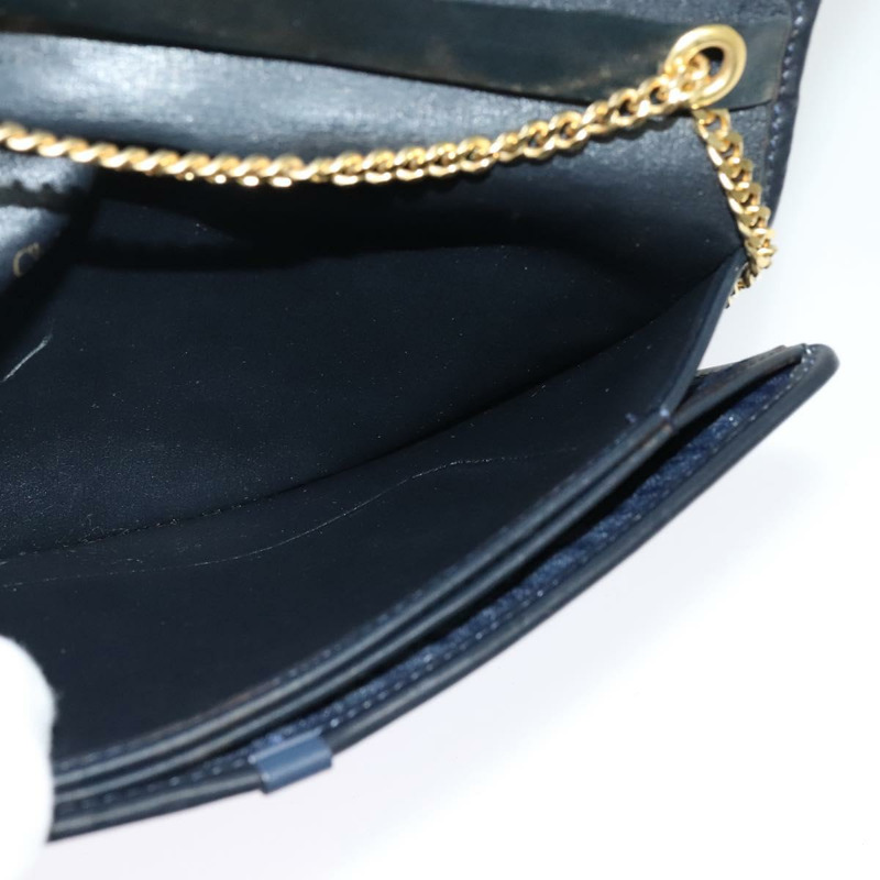 【日本直送】Christian Dior Trotter 帆布鏈條單肩包 海軍藍金色 正品 125985-17