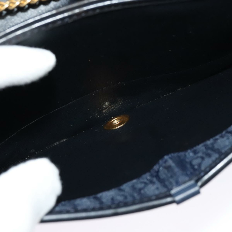 【日本直送】Christian Dior Trotter 帆布鏈條單肩包 海軍藍金色 正品 125985-19