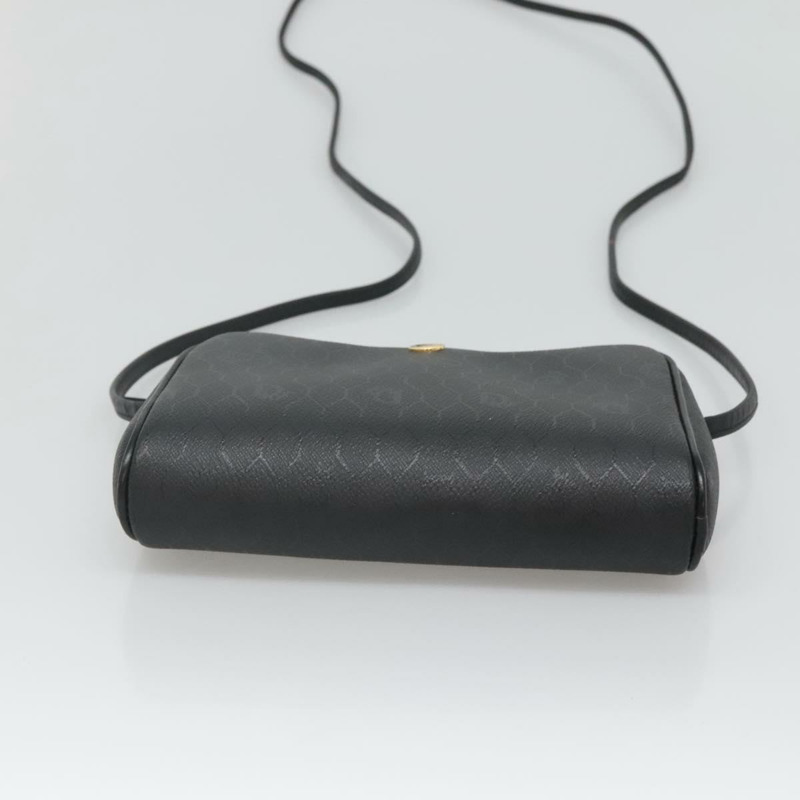 【日本直送】Christian Dior 蜂巢帆布肩背包 PVC 黑金 正品 126268-4