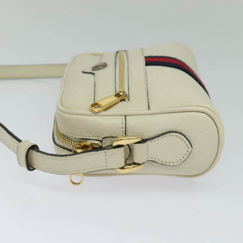 【日本直送】GUCCI Sherry Line 單肩包 皮革 白紅 海軍藍 517350 正品 118604-2