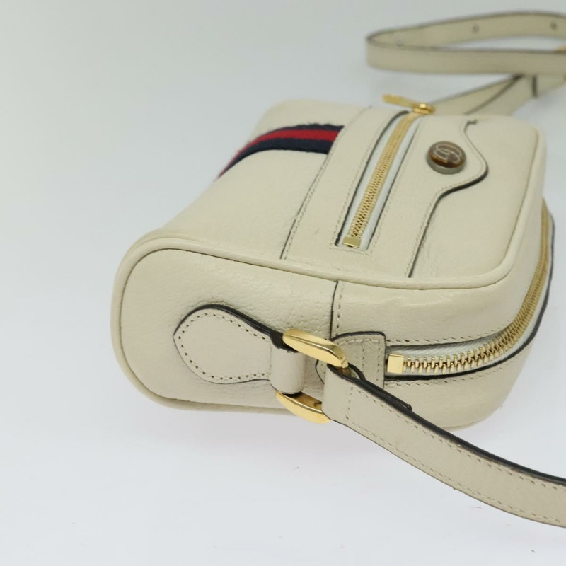 【日本直送】GUCCI Sherry Line 單肩包 皮革 白色 紅色 海軍藍 517350 正品 118604-3