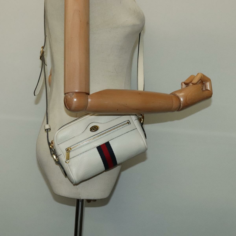 【日本直送】GUCCI Sherry Line 單肩包 皮革 白色 紅色 海軍藍 517350 正品 118604-20