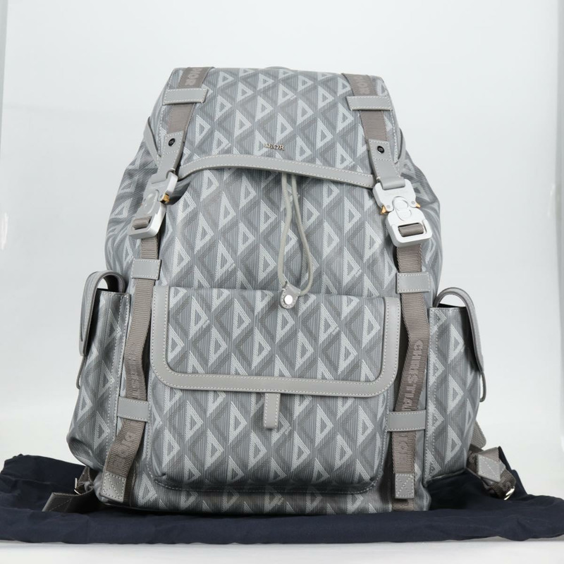 【日本直送】Christian Dior CD 鑽石背包 PVC 灰色 正品 118893M-11