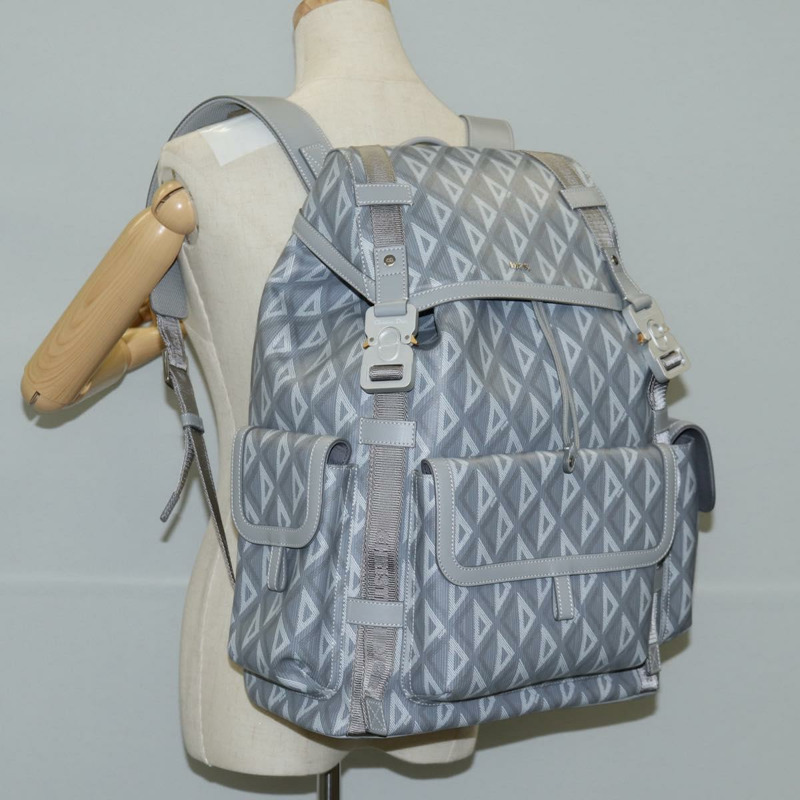 【日本直送】Christian Dior CD 鑽石背包 PVC 灰色 正品 118893M-31