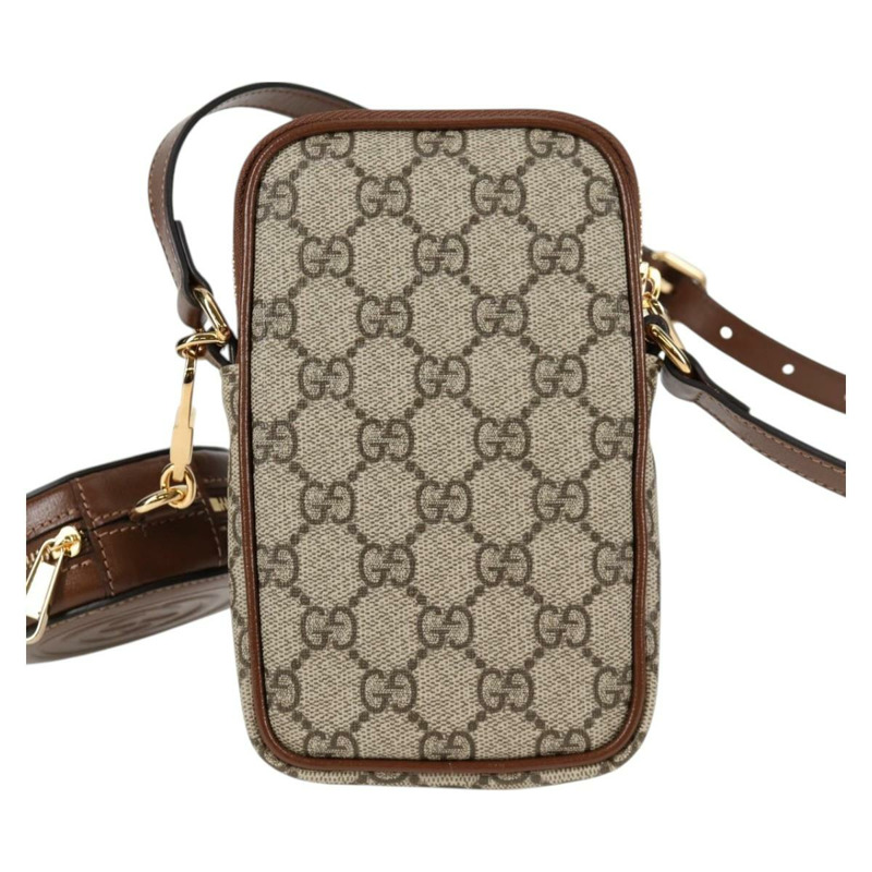 【日本直送】GUCCI GG Supreme 單肩包 PVC 米色 金色 700959 正品 118864M-1