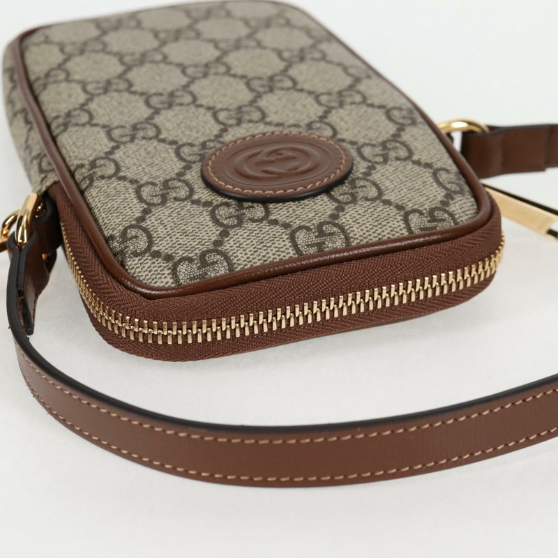 【日本直送】GUCCI GG Supreme 單肩包 PVC 米色 金色 700959 正品 118864M-5