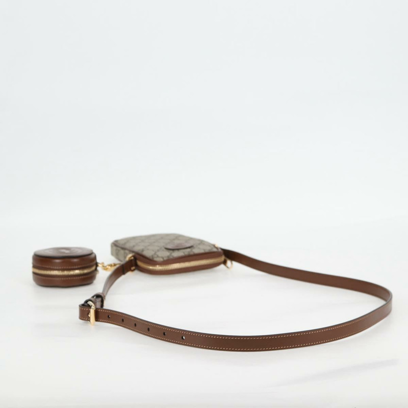 【日本直送】GUCCI GG Supreme 單肩包 PVC 米色 金色 700959 正品 118864M-6