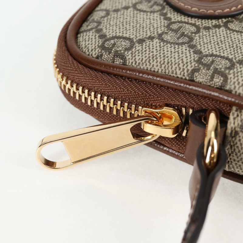 【日本直送】GUCCI GG Supreme 單肩包 PVC 米色 金色 700959 正品 118864M-8