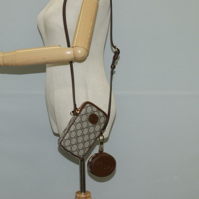【日本直送】GUCCI GG Supreme 單肩包 PVC 米色 金色 700959 正品 118864M-30