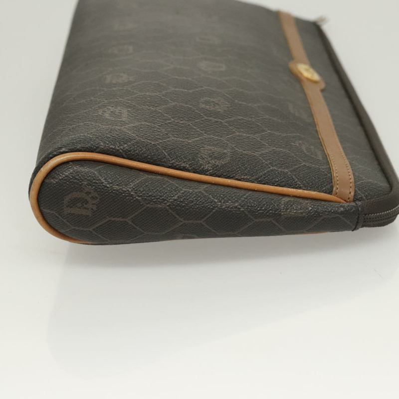 【日本直送】Christian Dior 蜂巢帆布手拿包 PVC 黑色 正品 ti3115-2