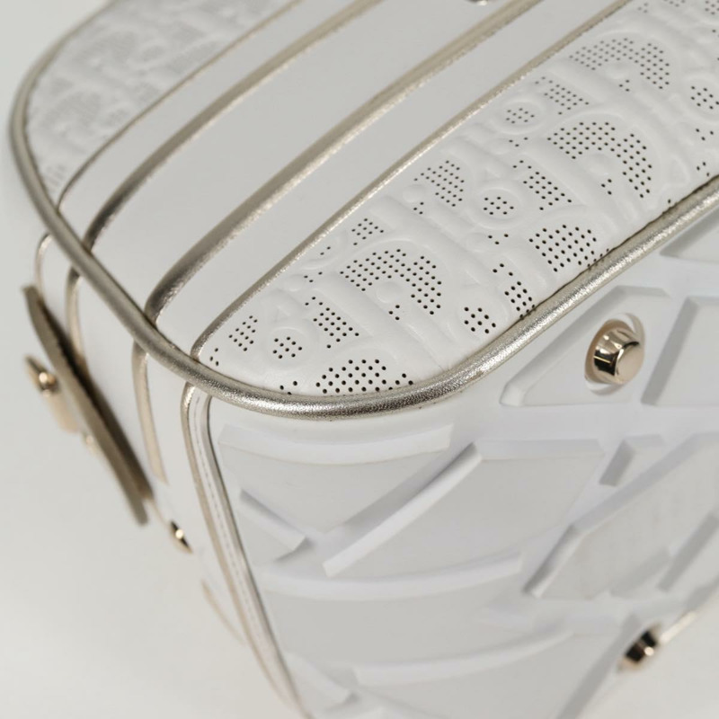 【日本直送】Christian Dior 中型經典保齡球包，皮革材質，白色金色，正品，貨號 121262M-8