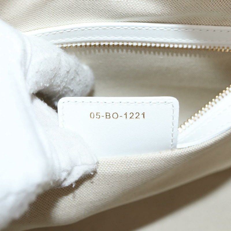 【日本直送】Christian Dior 中型經典保齡球包，皮革材質，白色金色，正品，貨號 121262M-10