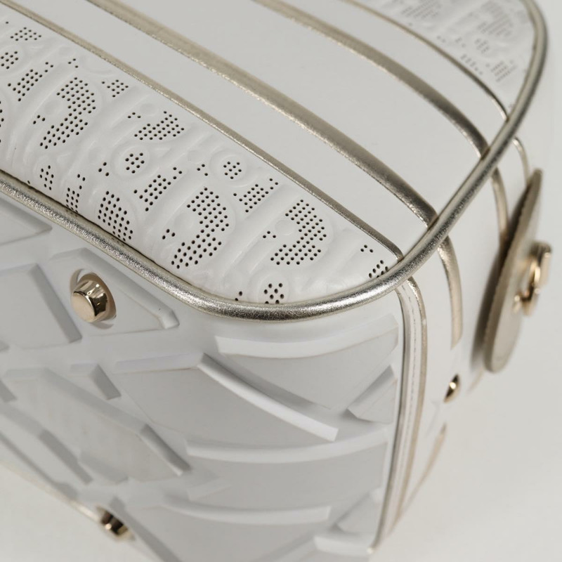 【日本直送】Christian Dior 中型經典保齡球包，皮革材質，白色金色，正品，貨號 121262M-15