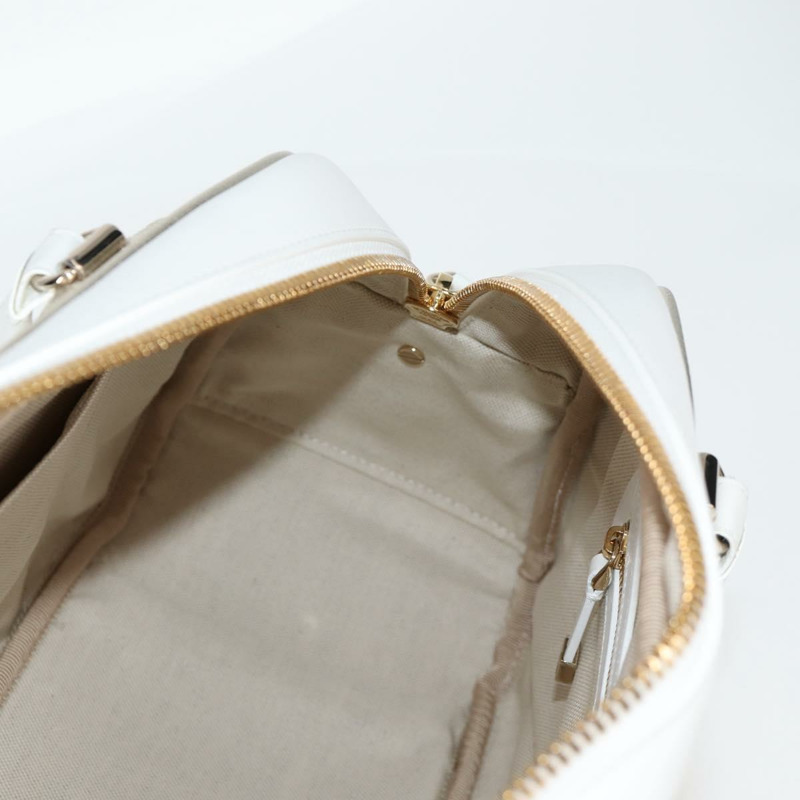 【日本直送】Christian Dior 中型經典保齡球包，皮革材質，白色金色，正品，貨號 121262M-20