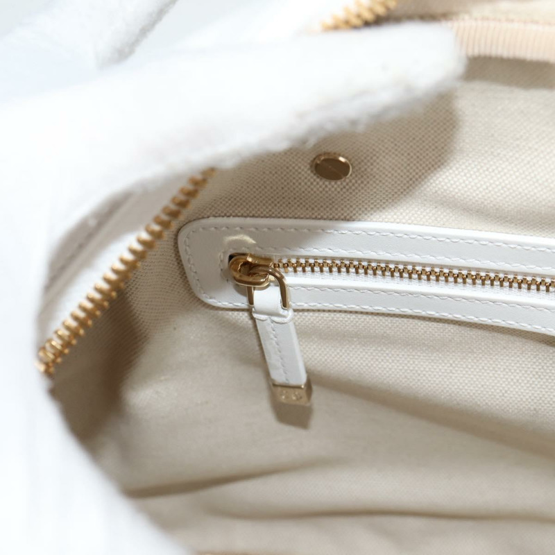 【日本直送】Christian Dior 中型經典保齡球包，皮革材質，白色金色，正品，貨號 121262M-22