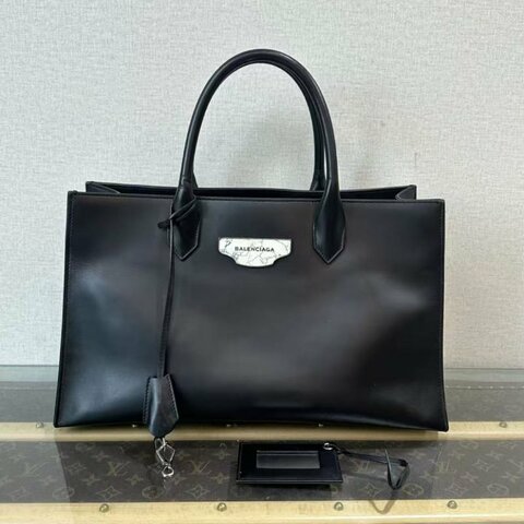 BALENCIAGA 黑銀大理石logo 托特包 40*24*15 98新配件鏡子