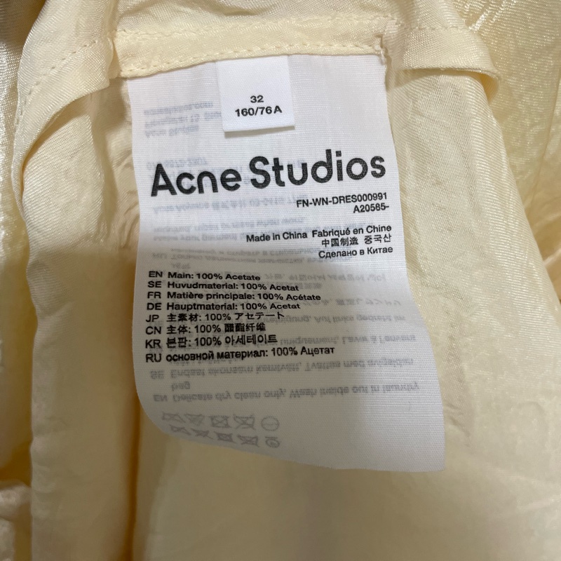Acne studios satin wrap dress baby yellow-8