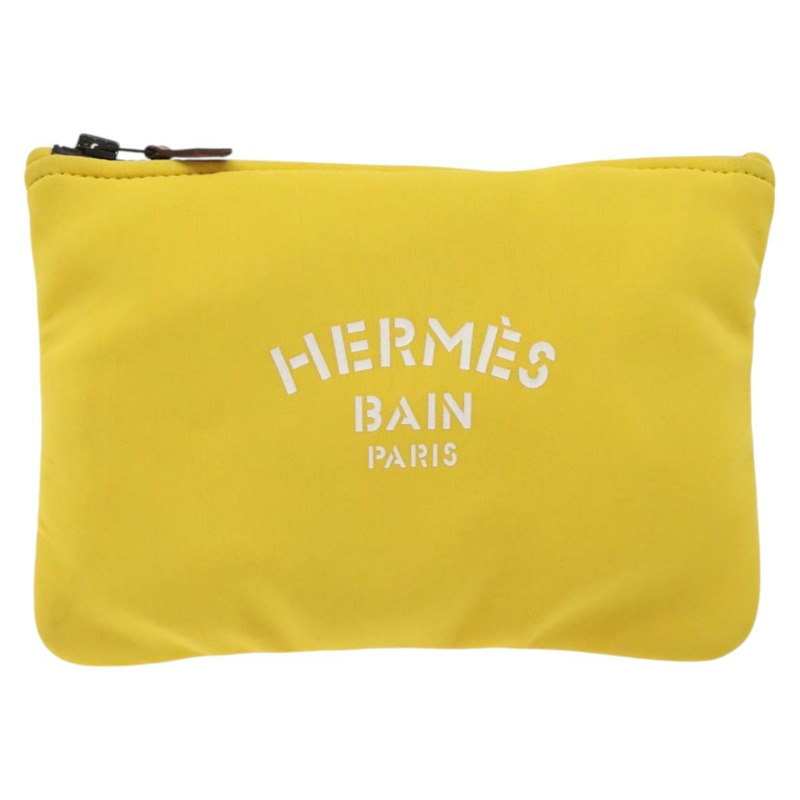 【日本直送】愛馬仕 Neovan PM 手拿包 尼龍 黃色 正品 bs26385-12