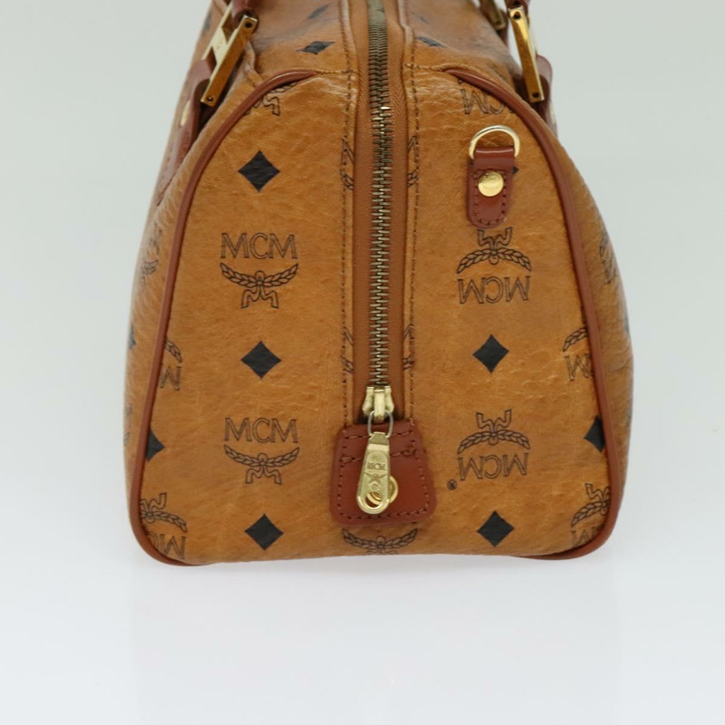 【日本直送】MCM Logo 圖案 Vicetos 波士頓包 PVC 皮革 2 款 棕金色 正品 gh221-2