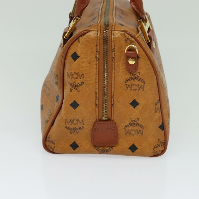 【日本直送】MCM Logo 圖案 Vicetos 波士頓包 PVC 皮革 2 款 棕金色 正品 gh221-3