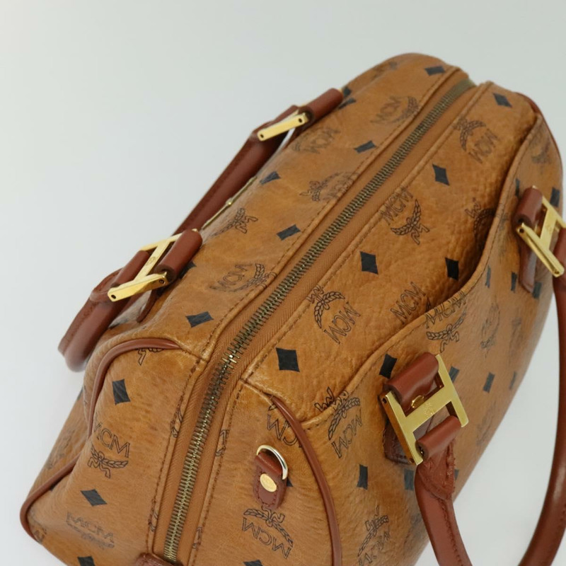 【日本直送】MCM Logo 圖案 Vicetos 波士頓包 PVC 皮革 2 款 棕金色 正品 gh221-5