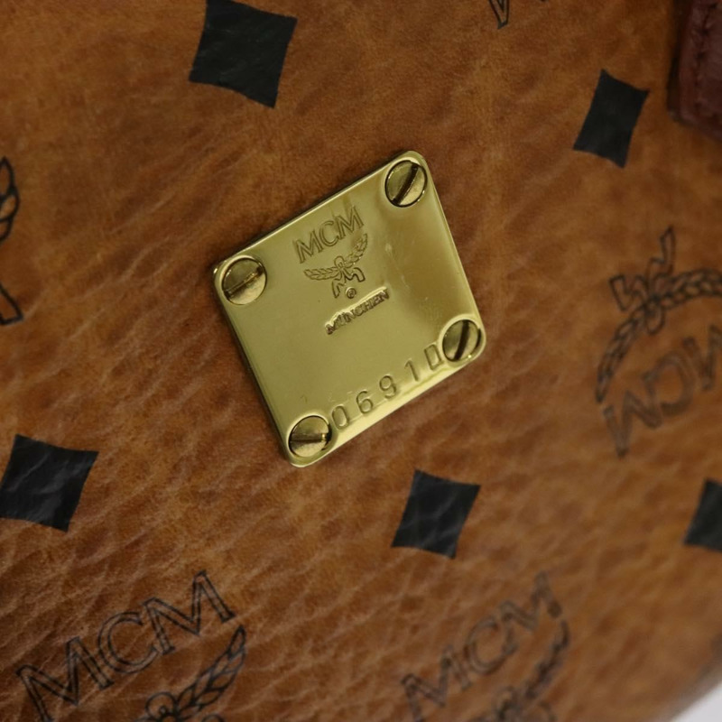 【日本直送】MCM Logo 圖案 Vicetos 波士頓包 PVC 皮革 2 款 棕金色 正品 gh221-11