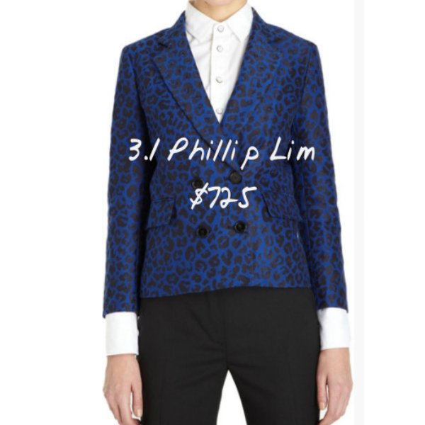 3.1 PHILLIP LIM 深藍豹紋緹花西裝外套 4/36/S/M-2