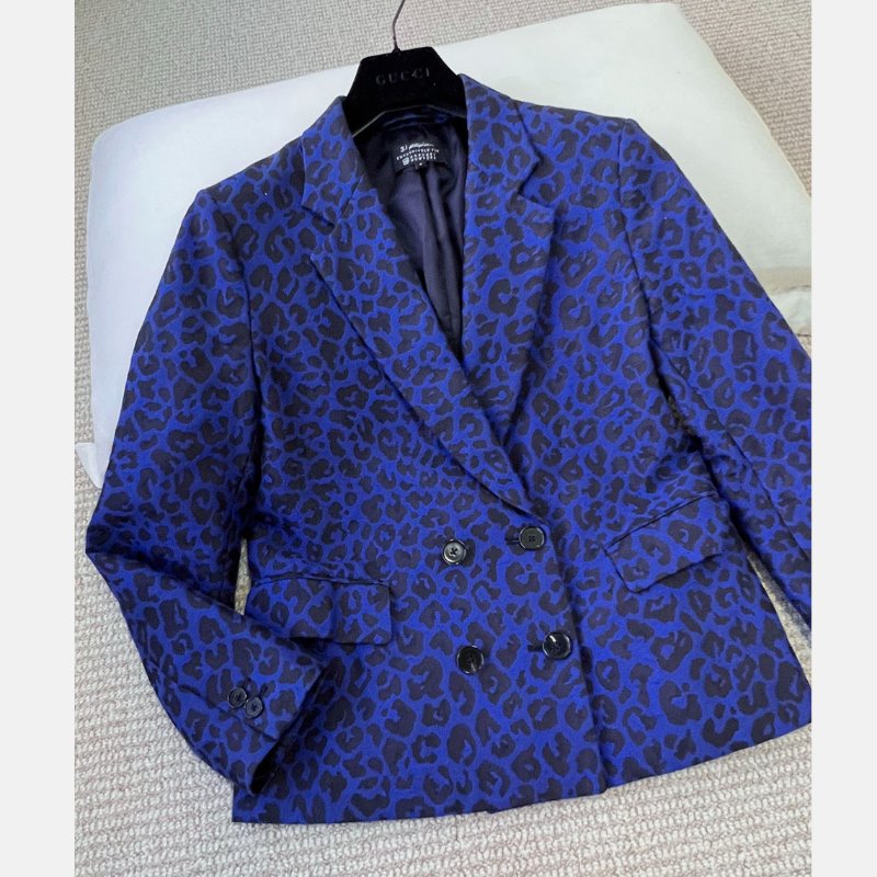 3.1 PHILLIP LIM 深藍豹紋緹花西裝外套 4/36/S/M-4