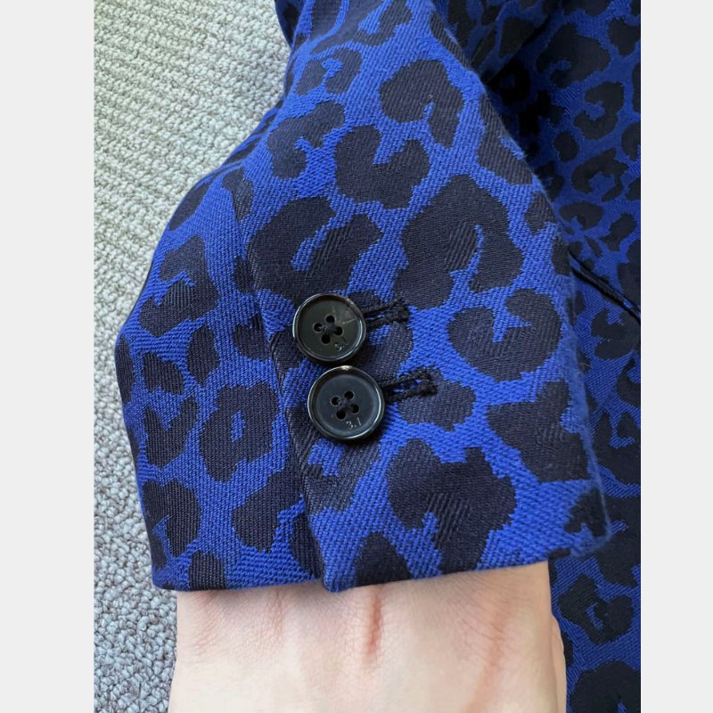 3.1 PHILLIP LIM 深藍豹紋緹花西裝外套 4/36/S/M-9