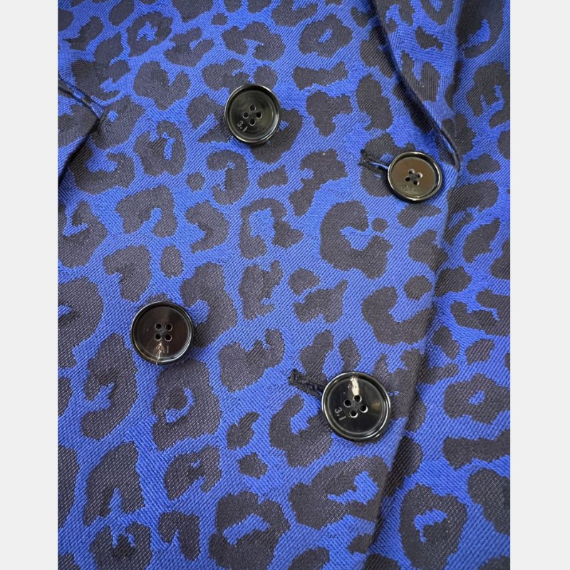 3.1 PHILLIP LIM 深藍豹紋緹花西裝外套 4/36/S/M-10