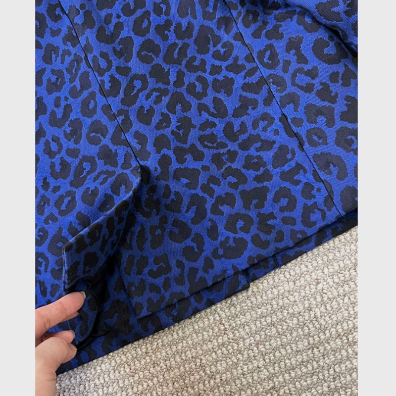 3.1 PHILLIP LIM 深藍豹紋緹花西裝外套 4/36/S/M-13