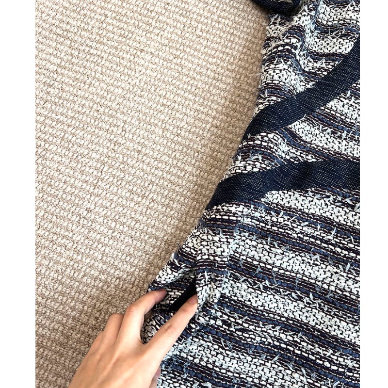 CHANEL TWEED 深藍牛仔毛呢短袖洋裝 36/S/M-9