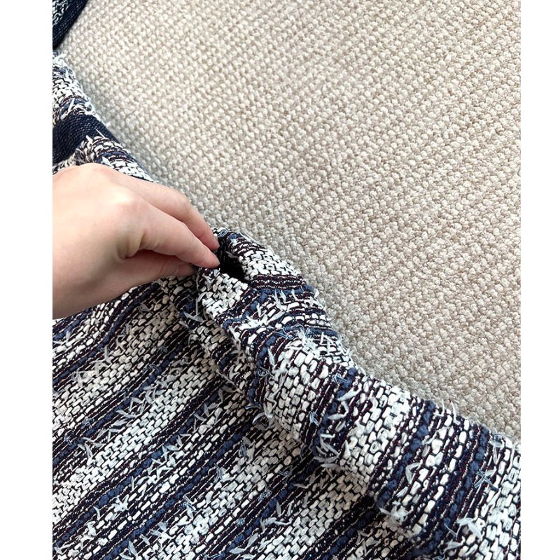 CHANEL TWEED 深藍牛仔毛呢短袖洋裝 36/S/M-10