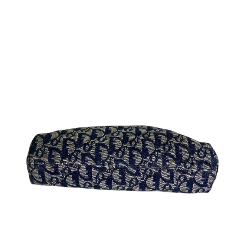 【DIOR】Oblique 藍色帆布 銀扣 腋下包 Hobo（二手）K2775-3