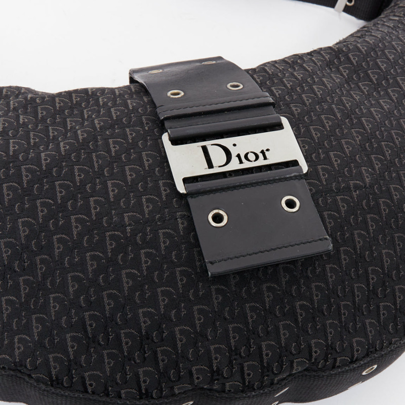 CHRISTIAN DIOR John Galliano Street Chic Hobo black Diorissimo crossbody bag-6