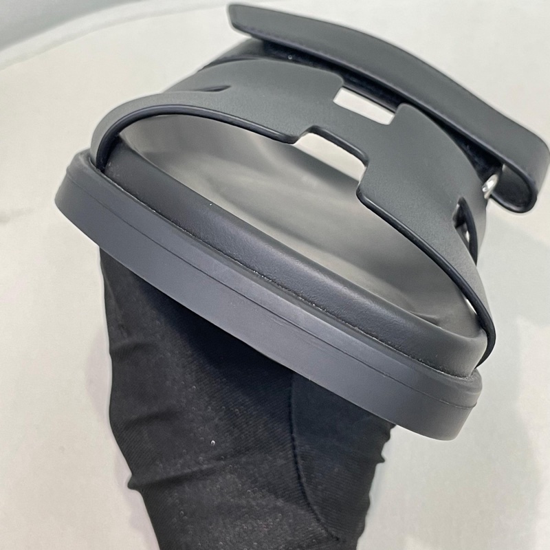 HERMES POP H 黑色拖鞋 二舅鞋 X654-6