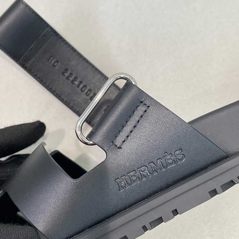 HERMES POP H 黑色拖鞋 二舅鞋 X654-9
