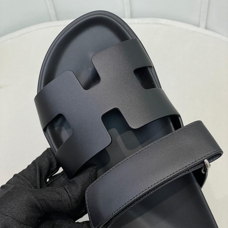 HERMES POP H 黑色拖鞋 二舅鞋 X654-15